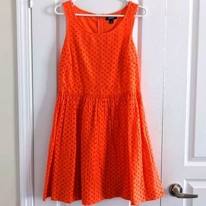 Old Navy Eyelet Lace Fit and Flare Dress in Orange